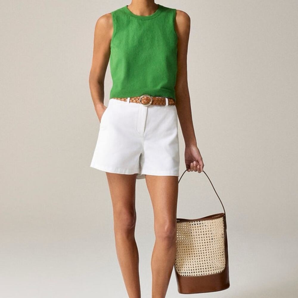 J.CREW Womens Classic Chino Short 4" White Sz 6 NWT Coastal Preppy New England